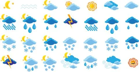 Weather icon set Stock Illustration