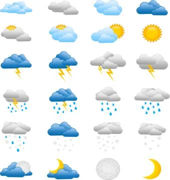 Weather icon set Stock Illustration