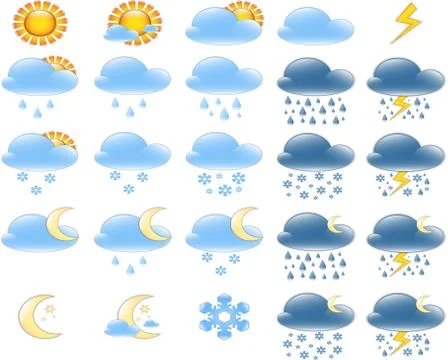 Weather icon set Stock Illustration