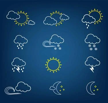 Weather icon set Stock Illustration
