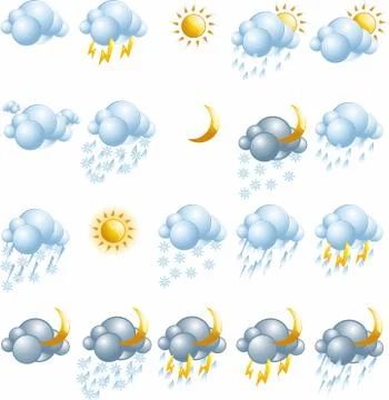 Weather icon set Illustrazione stock