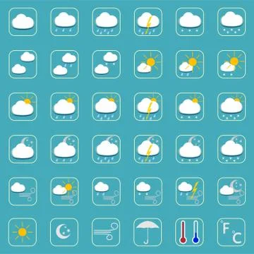 Weather icon set Stock Illustration