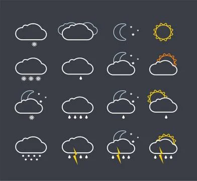 Weather icon set Stock Illustration