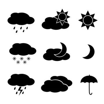 Weather icon set Stock Illustration