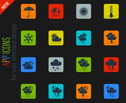 Weather icon set 스톡 일러스트