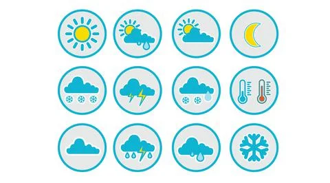 Weather icon set. Illustrazione stock