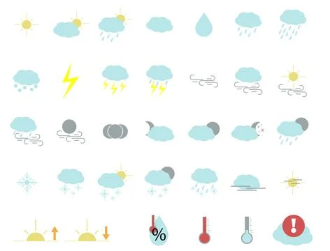 Weather icon set Stock Illustration