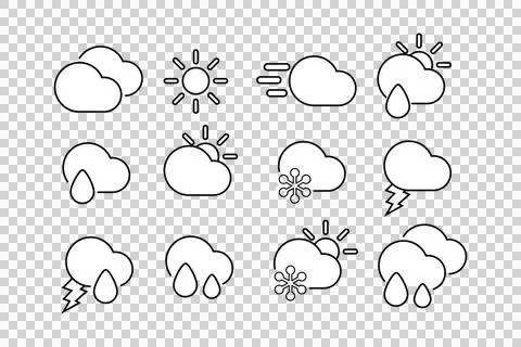 Weather icon set Illustrazione stock