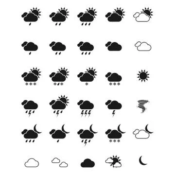 Weather icon set. Vector eps10 Stock Illustration