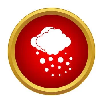 Weather icon showing cloud and falling snow Stock Illustration