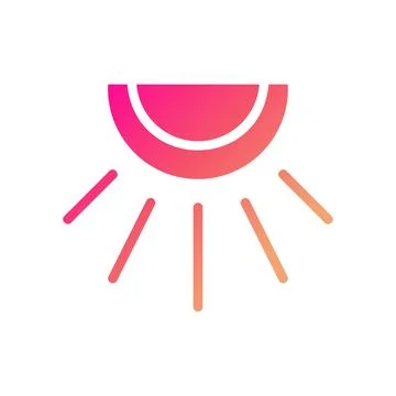 Weather icon solid gradient pink yellow summer beach symbol illustration. Illustrazione stock