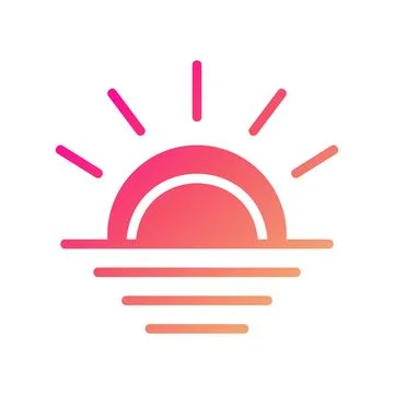Weather icon solid gradient pink yellow summer beach symbol illustration. 스톡 일러스트