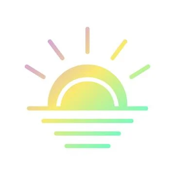 Weather icon solid gradient purple yellow green summer beach symbol illustr.. Stock Illustration