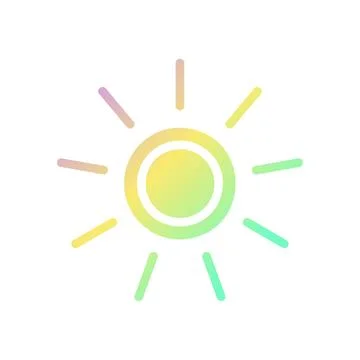 Weather icon solid gradient purple yellow green summer beach symbol illustr.. Stock Illustration