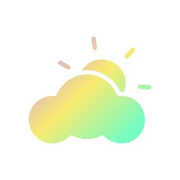 Weather icon solid gradient purple yellow green summer beach symbol illustr.. Illustrazione stock