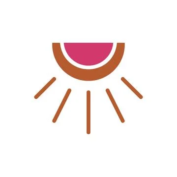 Weather icon solid red brown summer beach symbol illustration. 库存插图