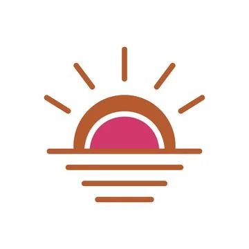 Weather icon solid red brown summer beach symbol illustration. 库存插图