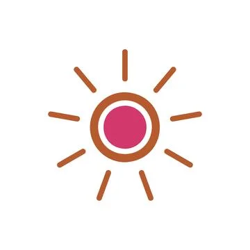 Weather icon solid red brown summer beach symbol illustration. Illustrazione stock