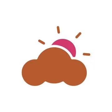 Weather icon solid red brown summer beach symbol illustration. 库存插图