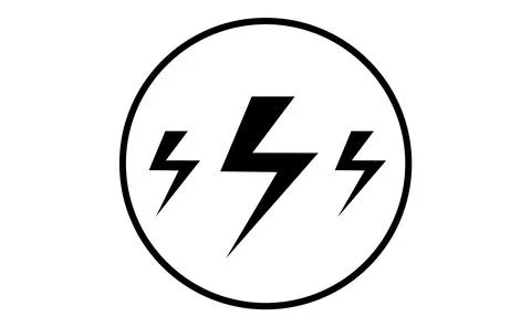 Weather icon of three lightnings, vector illustration. Sticky symbol of forec Stock Illustration