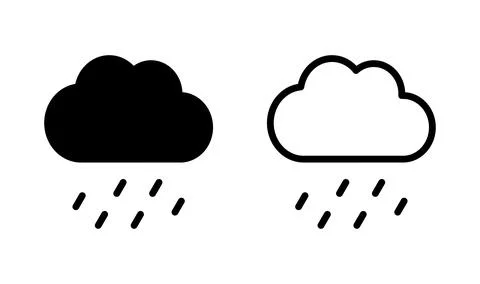 Weather icon vector. rain and clouds icon. cloud symbol イラスト素材