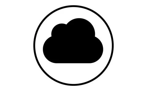 Weather icon of white cloud, vector illustration. Sticky symbol of forecast. Stock Illustration