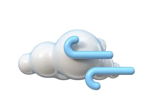 Weather icon Windy cloud 3D Illustrazione stock