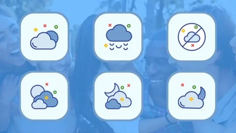 Weather Icons After Effects stock