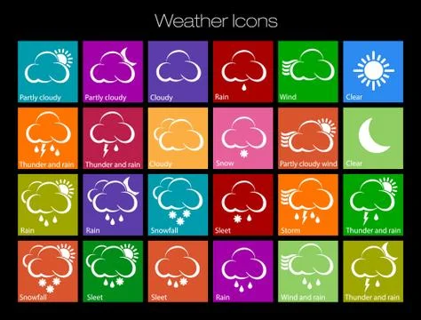 Weather icons Stock Illustration