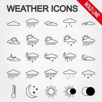 Weather icons Stock Illustration