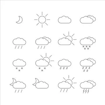 Weather icons Illustrazione stock