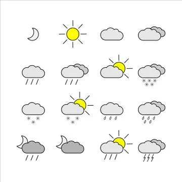 Weather icons Illustrazione stock