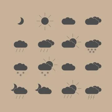 Weather icons Stock Illustration