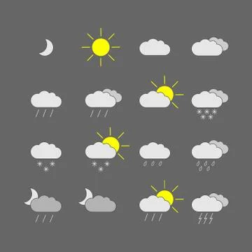 Weather icons Illustrazione stock