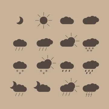 Weather icons Illustrazione stock