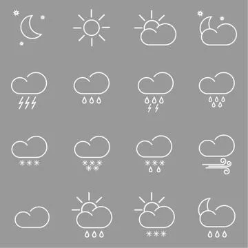 Weather icons 스톡 일러스트
