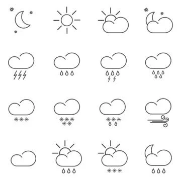 Weather icons Illustrazione stock