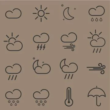Weather icons Illustrazione stock