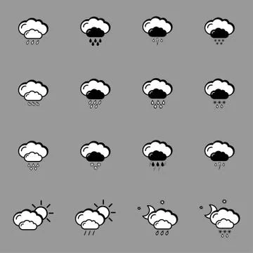Weather icons 스톡 일러스트