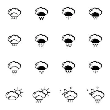 Weather icons Illustrazione stock
