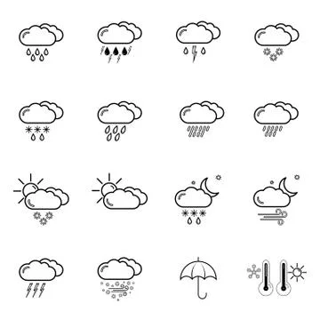 Weather icons 스톡 일러스트