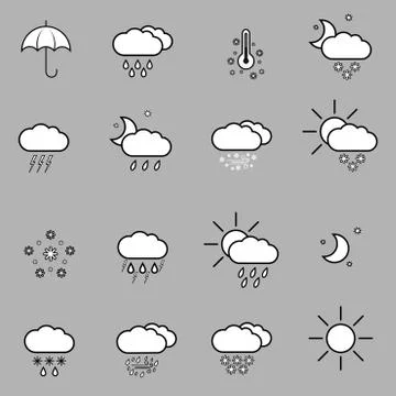 Weather icons 스톡 일러스트