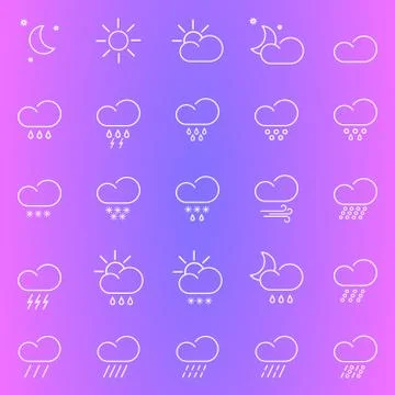 Weather icons Illustrazione stock