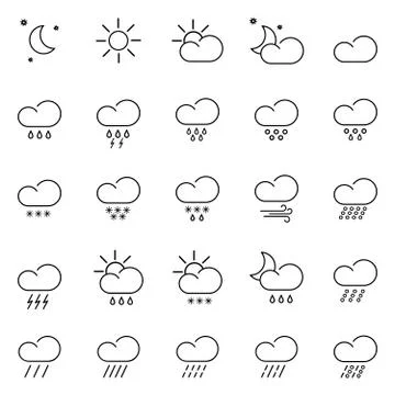 Weather icons 스톡 일러스트