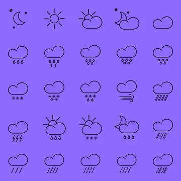 Weather icons Illustrazione stock
