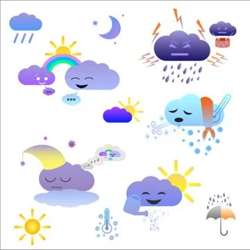 Weather icons Illustrazione stock