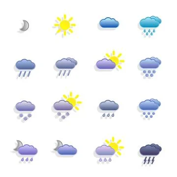 Weather icons Illustrazione stock