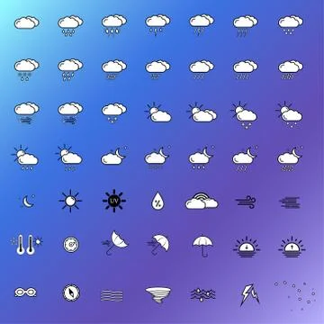Weather icons Illustrazione stock