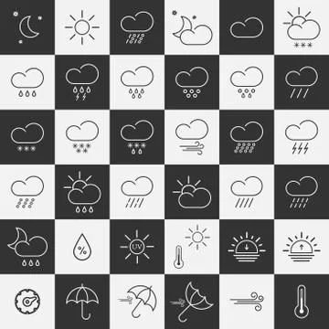 Weather icons Illustrazione stock
