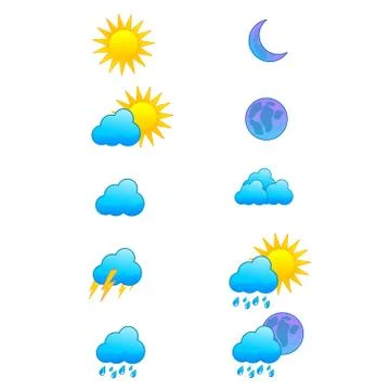 Weather icons Stock Illustration